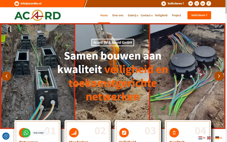 Website van Acord BV en Acord GmbH
