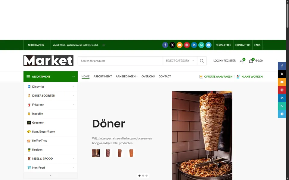 E-commercewebsite van Resimland Market