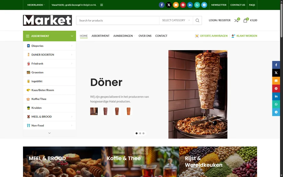 E-commercewebsite van Serdar ÖSGE Market