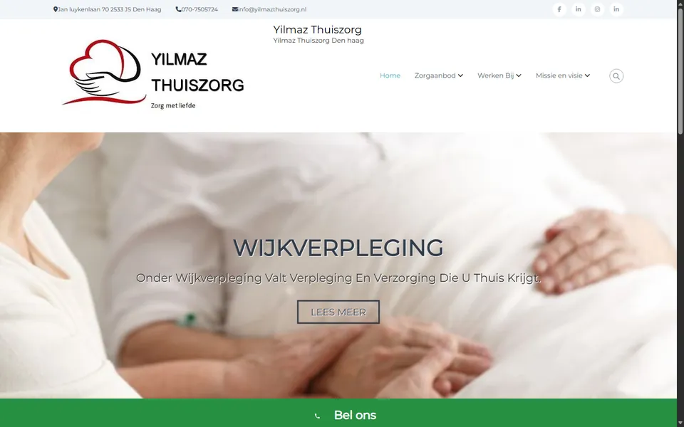 Website van Yilmaz Thuiszorg