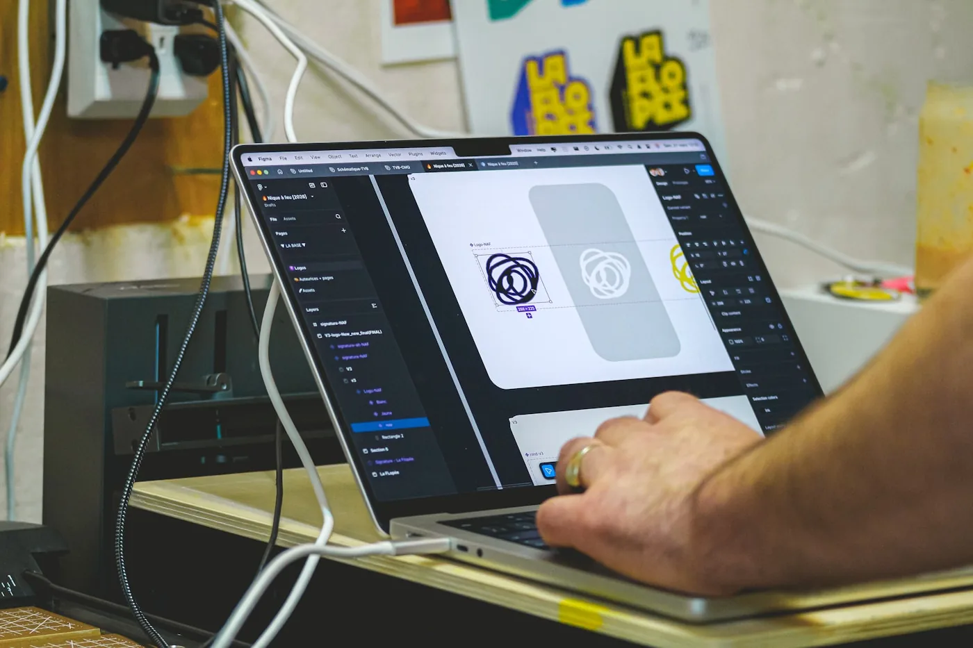 Interfaceontwerp op een laptop