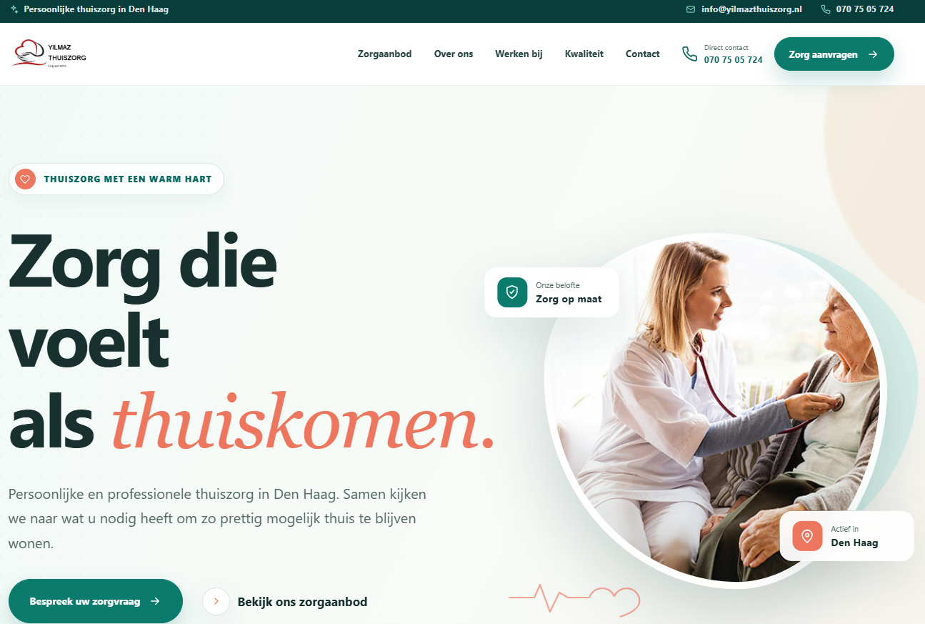 Website van Yilmaz Thuiszorg
