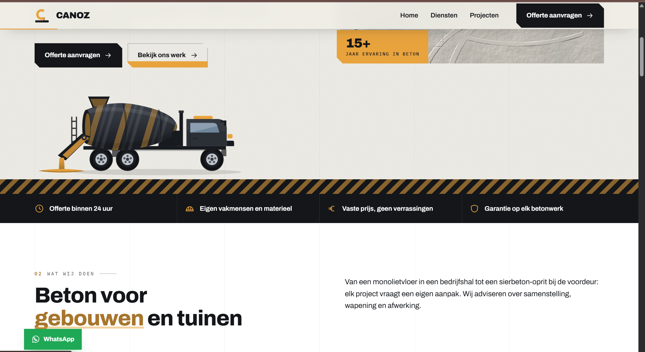 Website van Canoz B.V.
